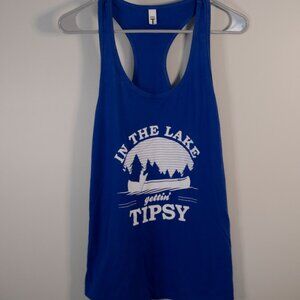 Woman's blue tank top